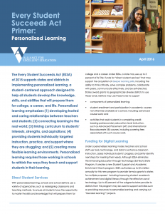 Every Student Succeeds Act Primer: Personalized Learning